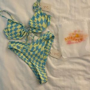 Aurelle Checkered Bikini Set NWT medium
